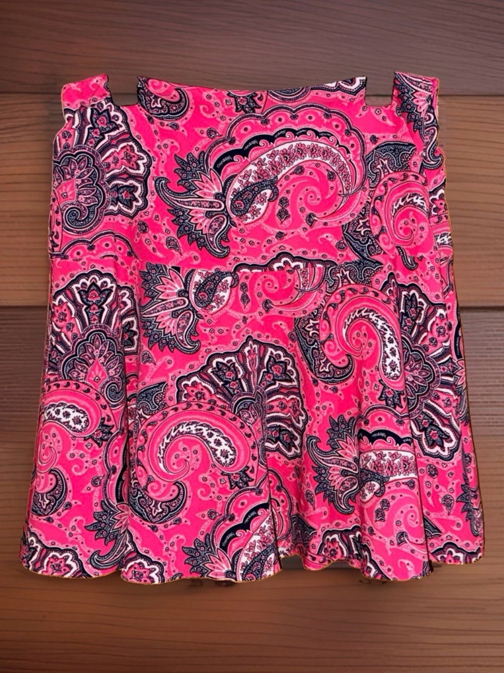 Lauren Ralph Lauren Bright Pink Paisley Skater Skirt-6-EC